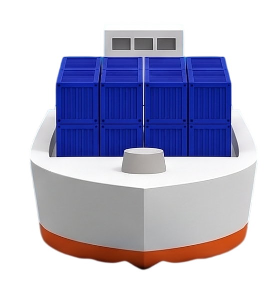 Tàu 3D góc trước